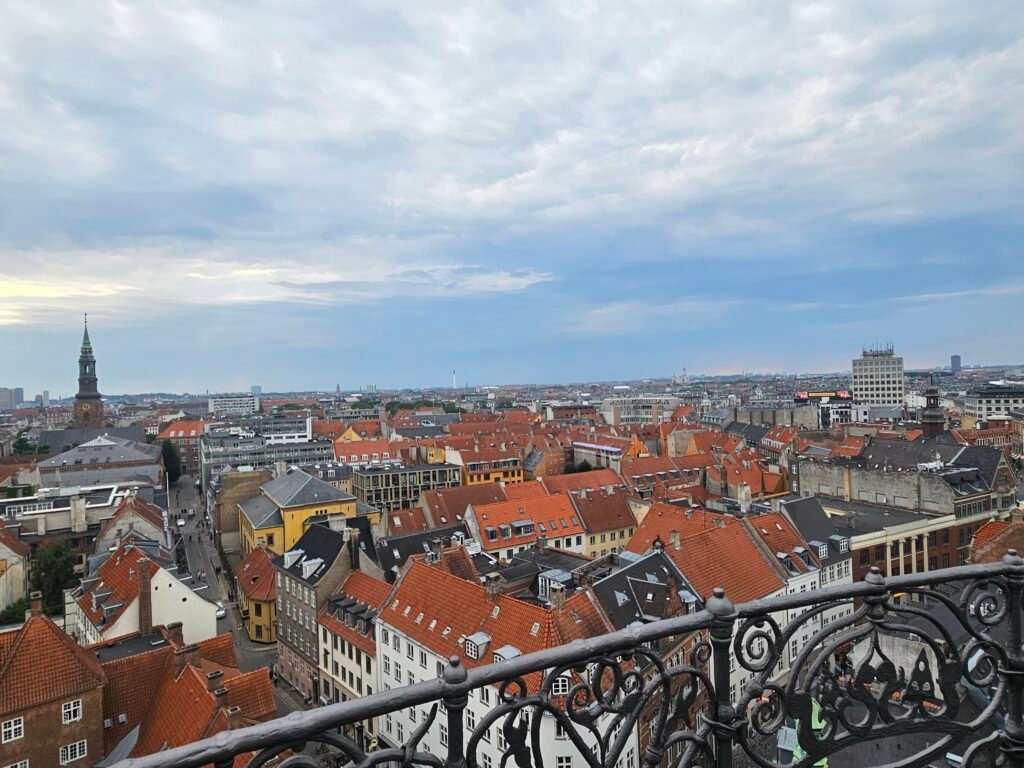 View across Copenhagen rooftops from the Round Tower