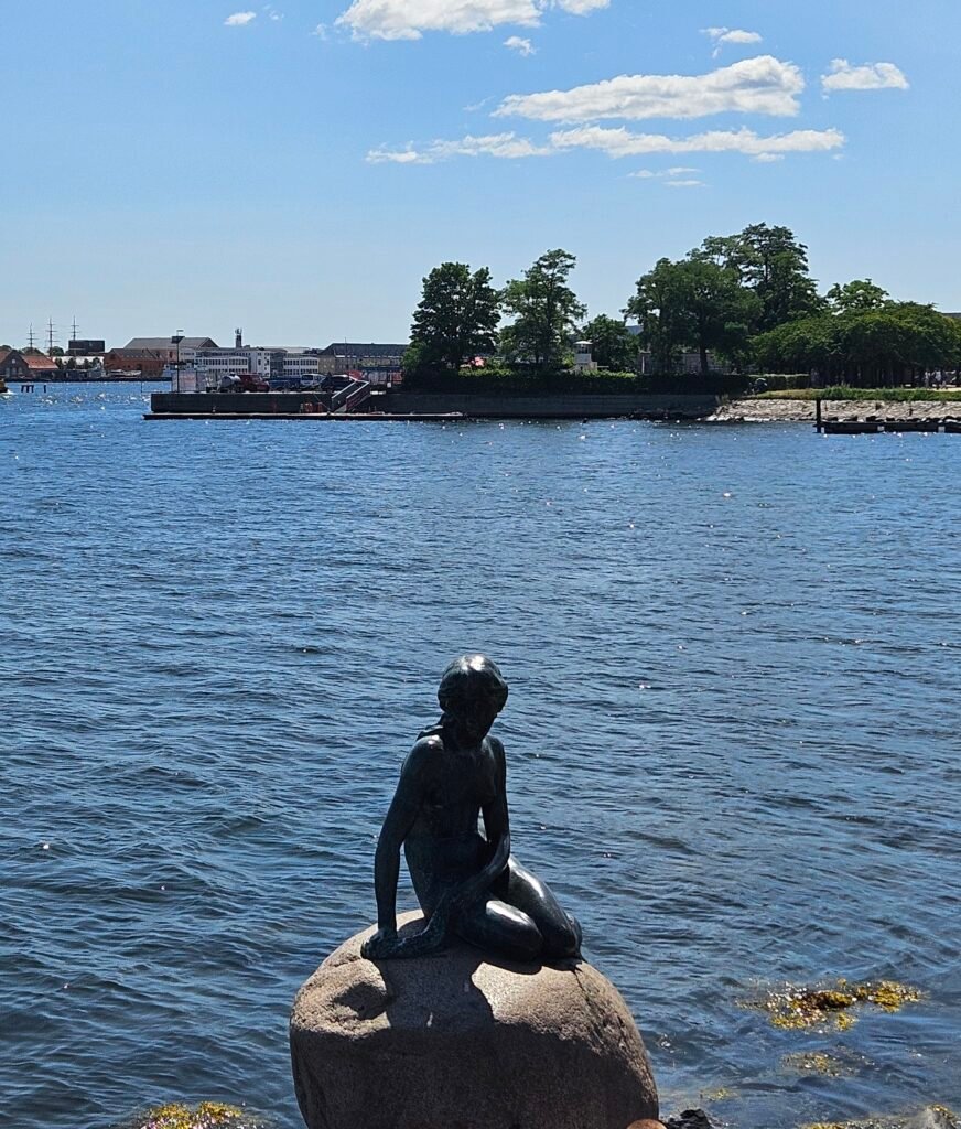 The Little Mermaid statue on Copenhagen's waterfront