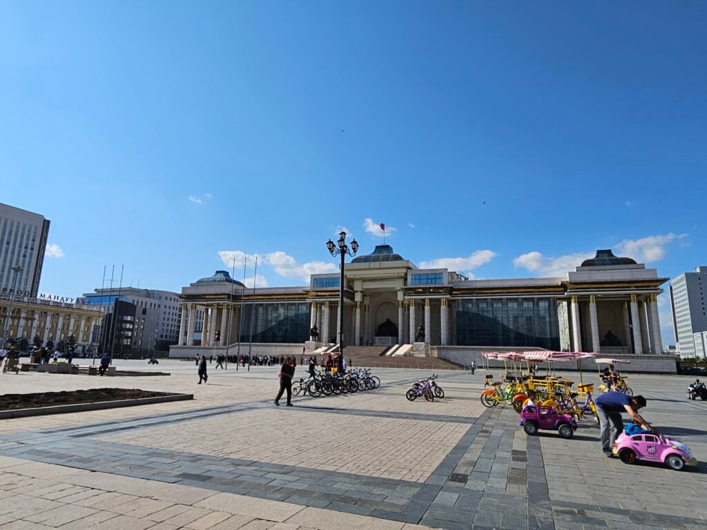 Sukhbaatar Square in Ulaanbaatar, Mongolia