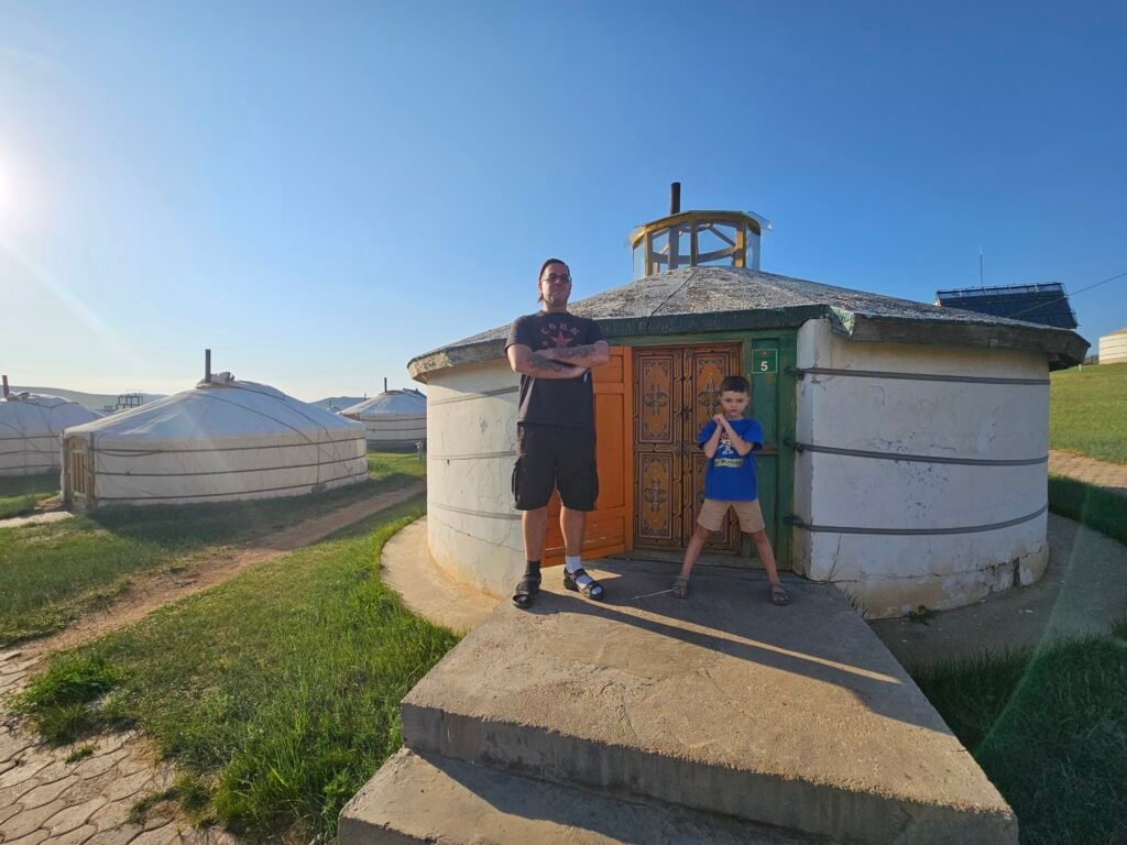 Inside our Mongolian ger camp accommodation