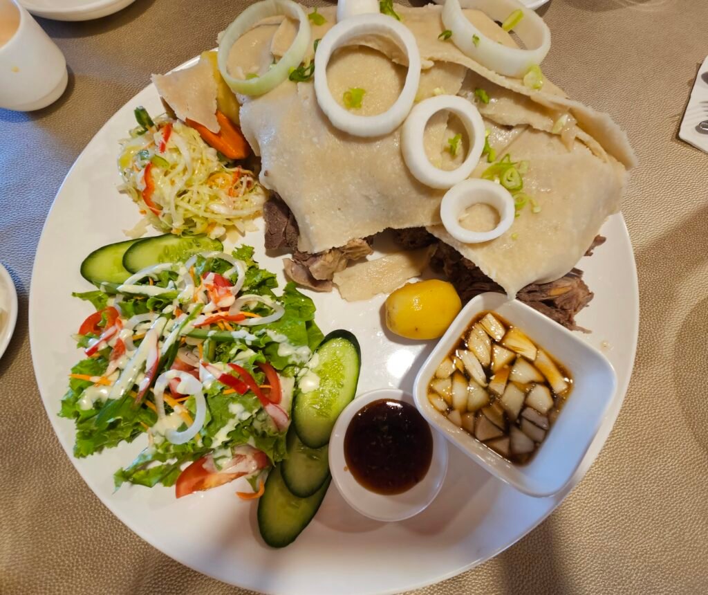 Buuz, traditional steamed Mongolian dumplings
