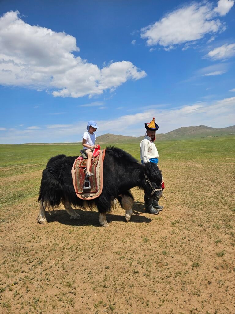 Exploring the Mongolian countryside with our son