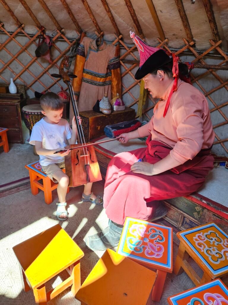 Inside a traditional Mongolian ger at a nomad camp
