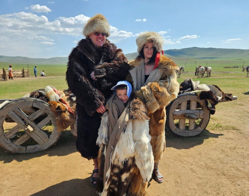 Traditional dairy products being made at a Mongolian nomad camp