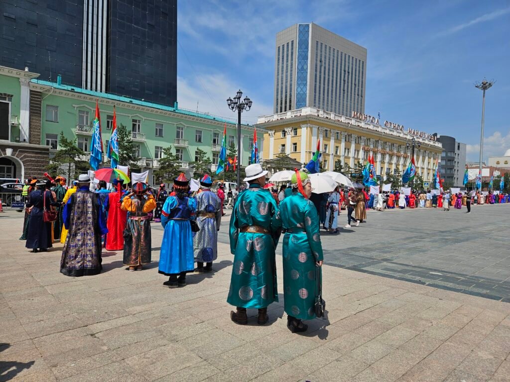 Traditional clothing and celebrations at the Naadam festival