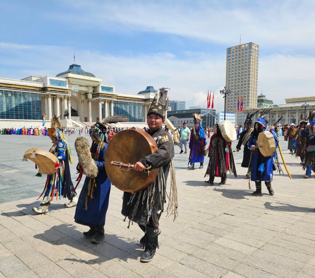 Naadam festival wrestling competition in Mongolia