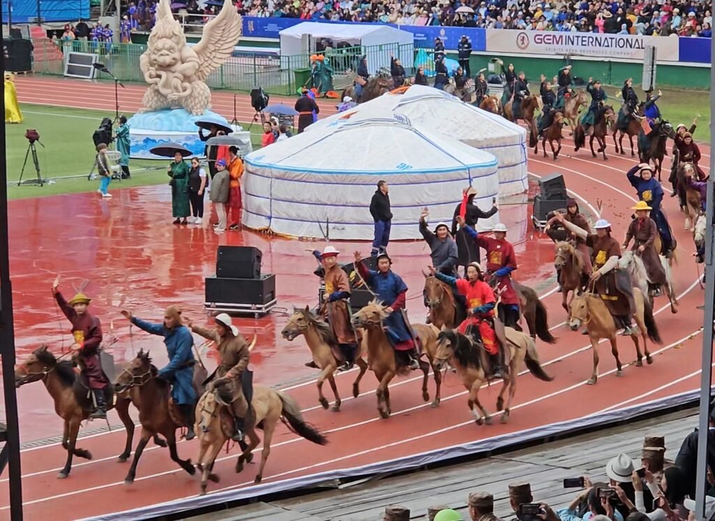 View of the National Sports Stadium during Naadam Festival