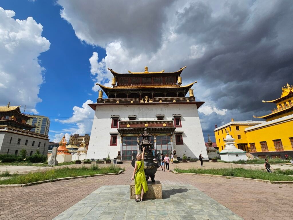 Gandan Monastery temples in Ulaanbaatar, Mongolia