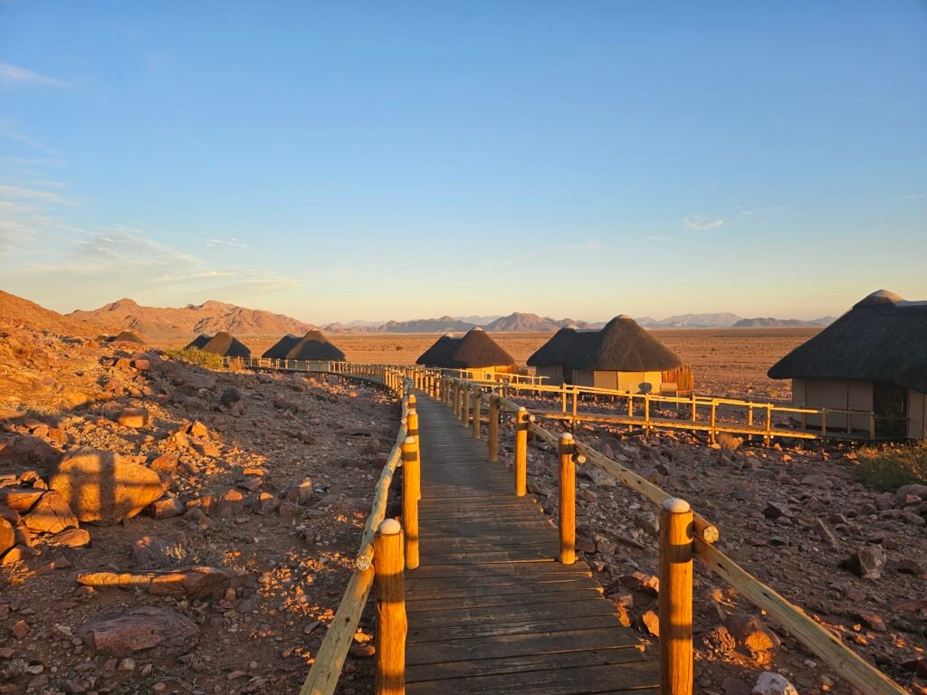 Cosy campsite setup during a Namibia road trip with children