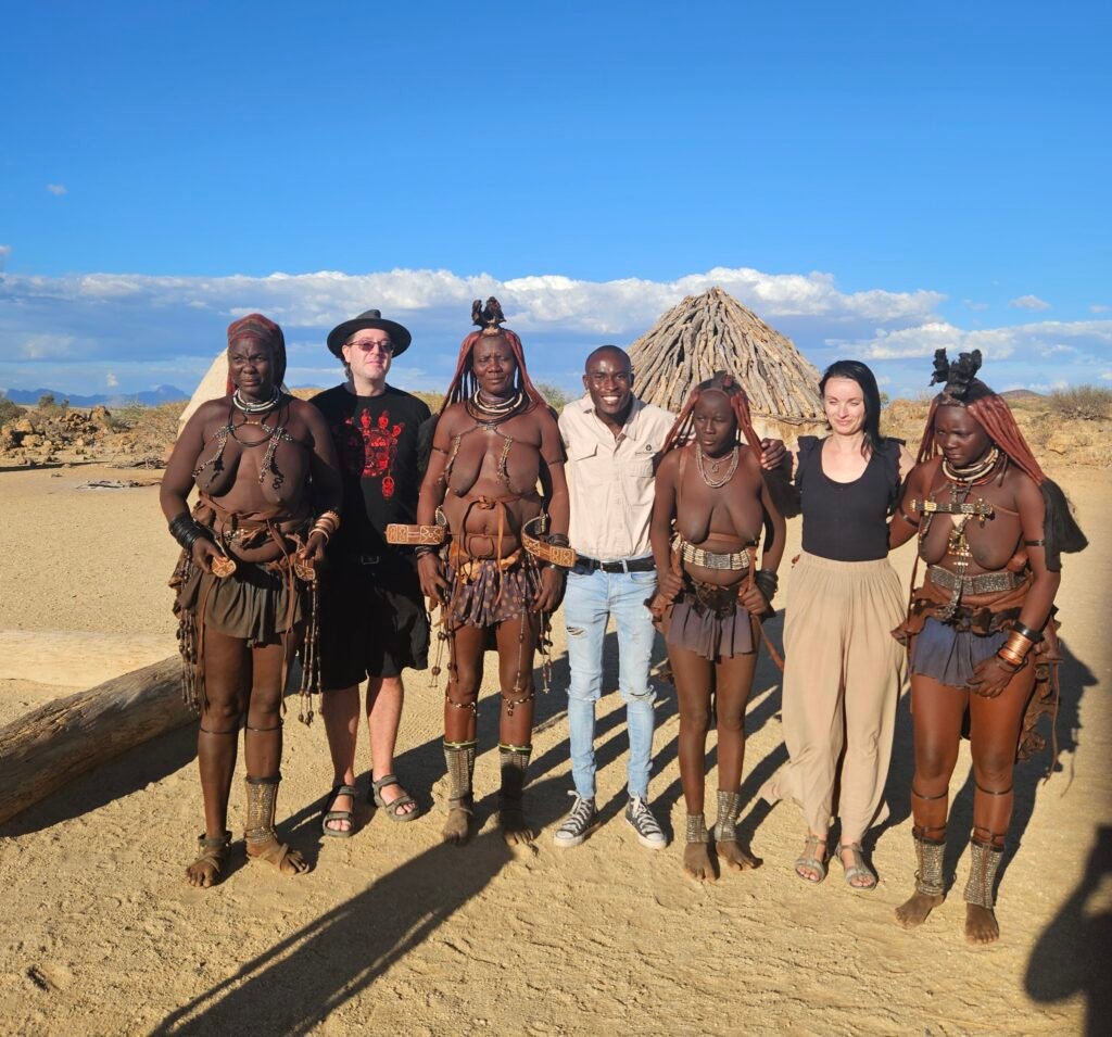 Traditional Himba jewellery and red ochre-covered hair