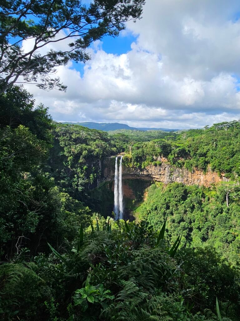 View of Chamarel Waterfall from the lookout point