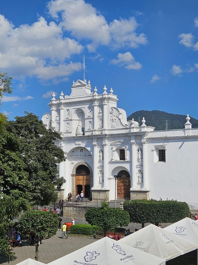 Walking through Antigua Guatemala's historic centre with kids