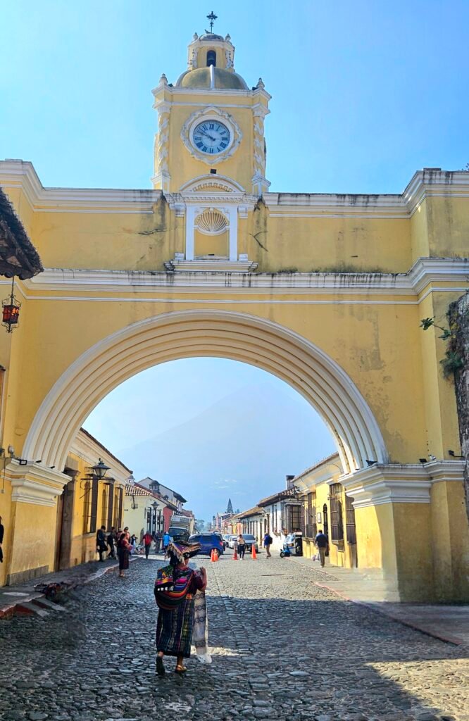 The yellow Santa Catalina Arch, Antigua Guatemala's famous landmark