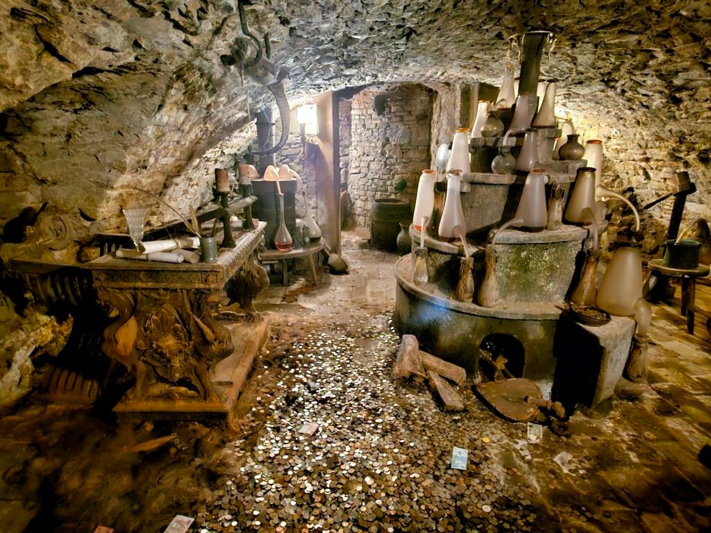Historic underground alchemy laboratory at Speculum Alchemiae in Prague
