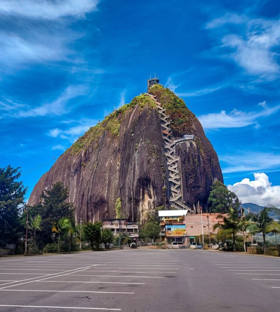 Piedra del Peñol rock with its zigzag staircase near Guatapé