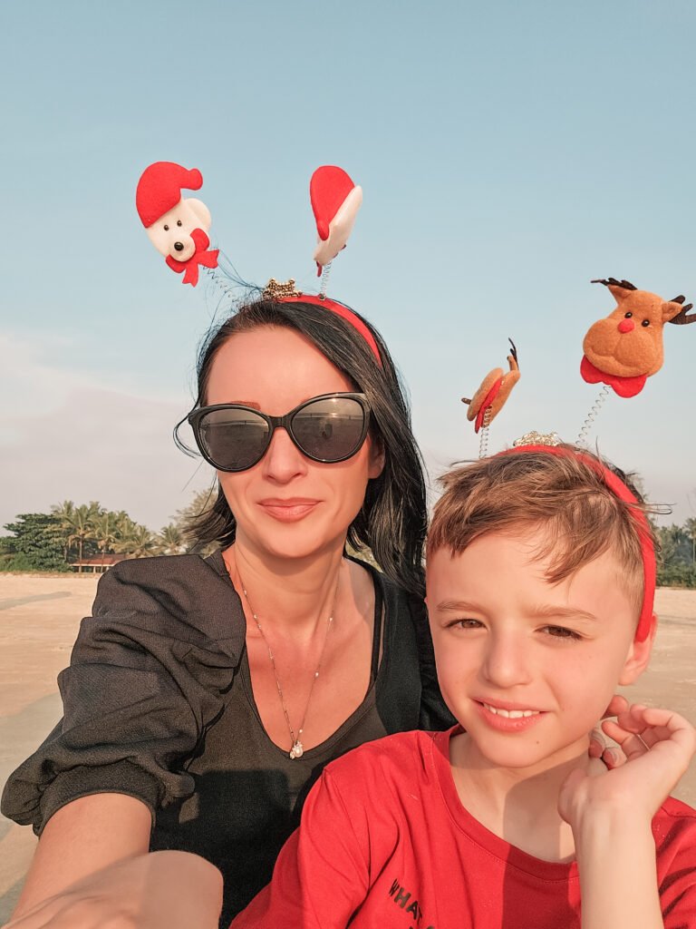 Quiet beach day built into our long term travel with kids