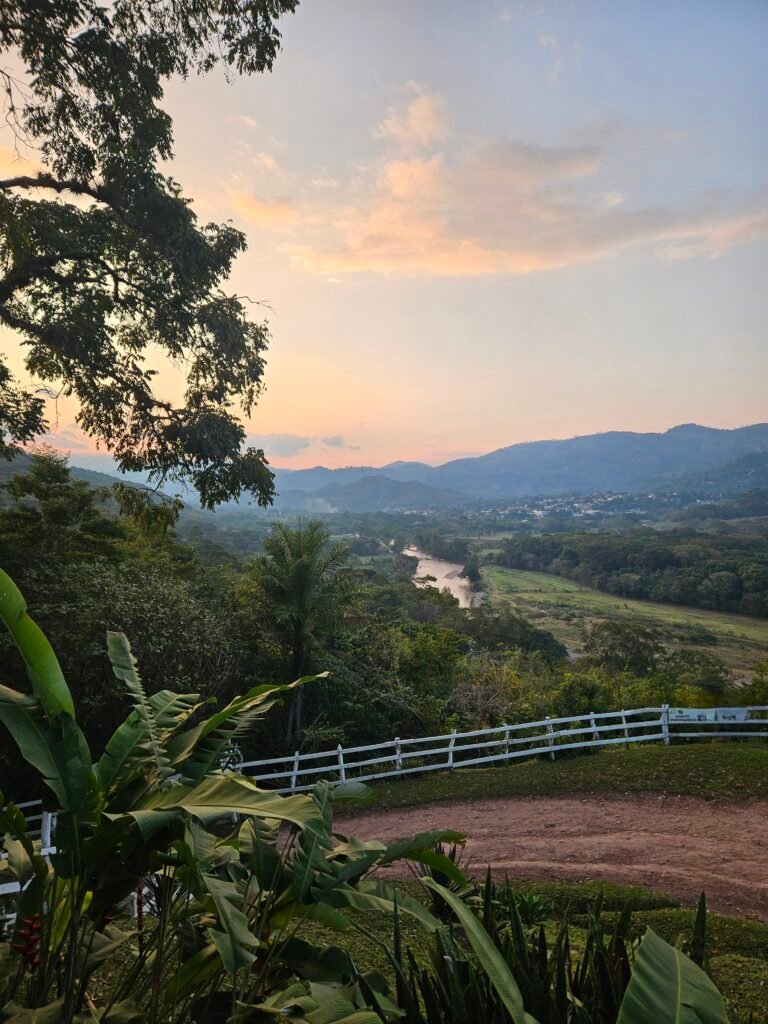 Sunset over the valley from Hacienda San Lucas near Copán Ruinas