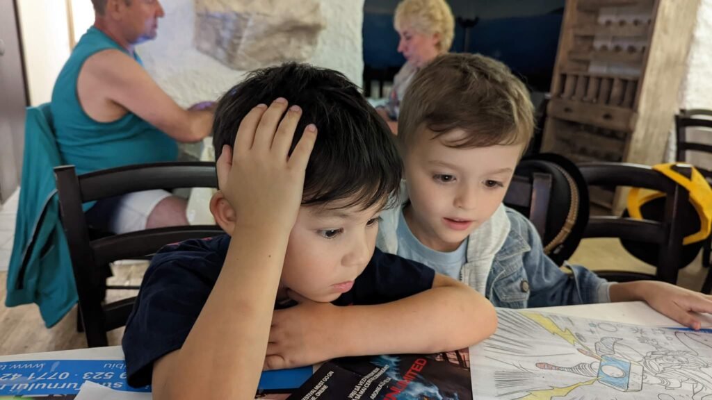 Kids enjoying a relaxed family moment instead of another attraction